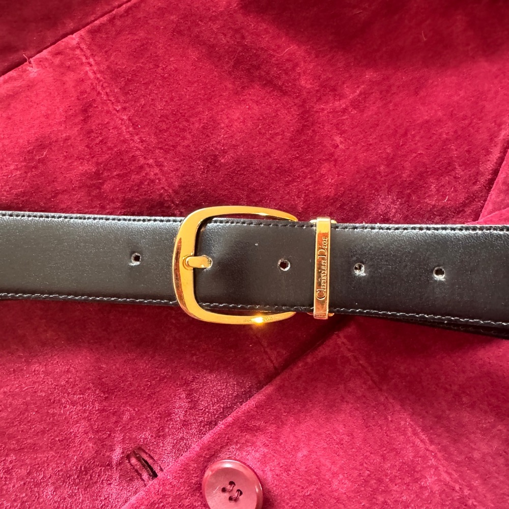 Dior Men’s reversible Brown/Black Leather Belt with Gold Buckle
